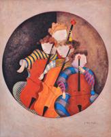Graciela Rodo Boulanger Musicians Painting - Sold for $3,072 on 11-04-2023 (Lot 660).jpg